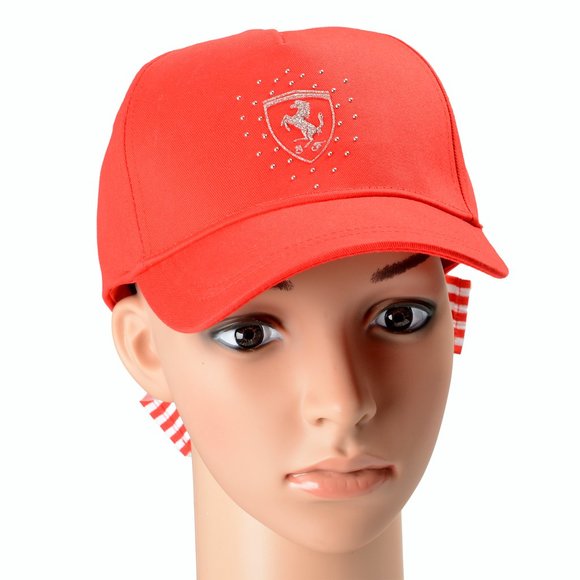 Scuderia Ferrari Girls Red "Ribbon" Baseball Cap Hat One Size - Picture 7 of 7